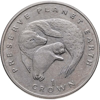 купить Остров Мэн 1 крона (crown) 1994 Заповедник планета Земля - Тюлени