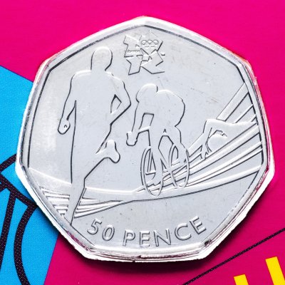 купить Великобритания 50 пенсов (pence) 2011 "XXX летние Олимпийские Игры, Лондон 2012 - Триатлон"