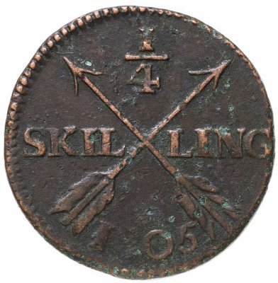 купить Швеция 1/4 скиллинга 1805