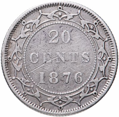 купить Ньюфаундленд 20 центов (cents) 1876