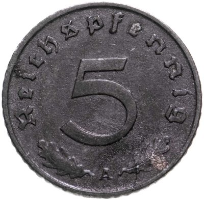 купить Германия, Третий рейх 5 рейхспфеннигов (reichspfennig) 1942, знак монетного двора: "A" - Берлин