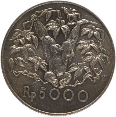 купить Индонезия 5000 рупий 1974 "Орангутан"