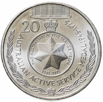 купить Австралия 20 центов (cents) 2017 Легенды АНЗАК - Медали почета. Медаль австралийской службы 1945-1975