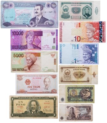 купить Набор разных банкнот Мира 12 штук 1962-2010 гг