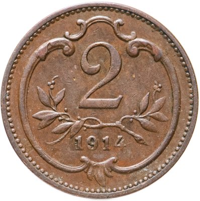 купить Австрия 2 геллера (heller) 1914