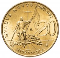 купить Сан-Марино 20 лир (lire) 1992 "500 лет открытию Америки"