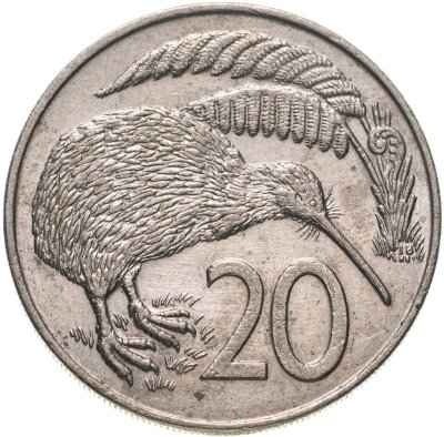купить Новая Зеландия 20 центов (cents) 1986-1989, случайный год