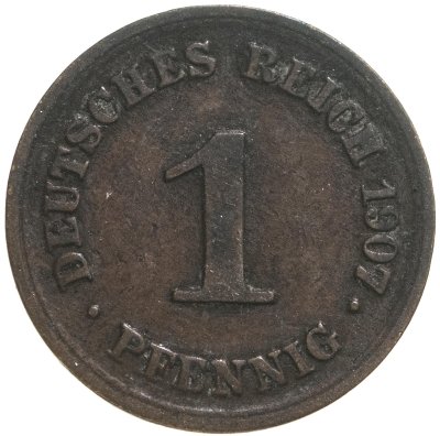 купить Германия, 1 пфенниг 1907 D
