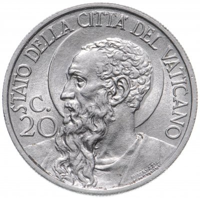 купить Ватикан 20 чентезимо (centesimi) 1936