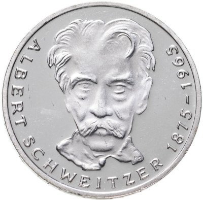 купить Германия (ФРГ) 5 марок 1975 "100 лет со дня рождения Альберта Швейцера"