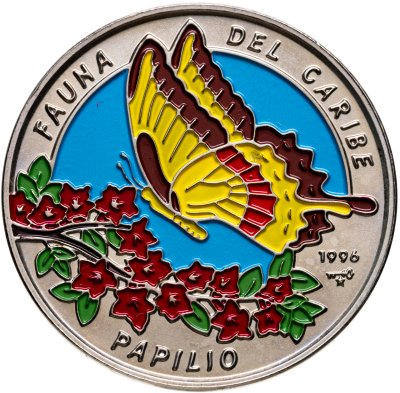 купить Куба 1 песо (peso) 1996 "Карибская фауна - Бабочка Парусник"
