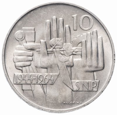 купить Чехословакия 10 крон (korun) 1964 "20 лет словацкому восстанию"