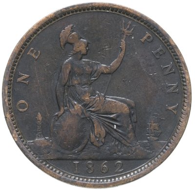 купить Великобритания 1 пенни (penny) 1862
