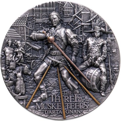 купить Ниуэ 5 долларов 2022 "Три мушкетера", в футляре с сертификатом
