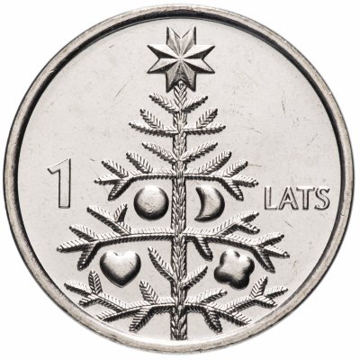 купить Латвия 1 лат 2009 "Елка"