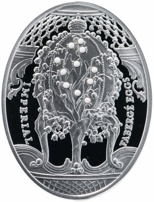 купить Остров Ниуэ 2 доллара 2010 "Яйца Фаберже. Ландыши" в футляре с сертификатом