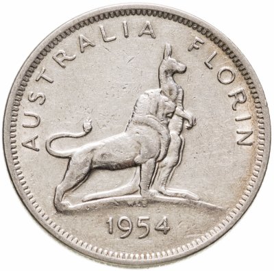 купить Австралия 2 шиллинга (флорин, shillings) "Визит королевы Елизаветы II в Австралию"