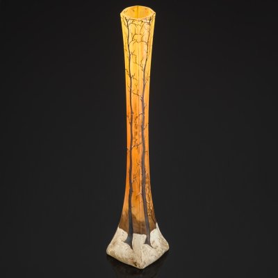 купить Ваза, украшенная изображением зимнего пейзажа, Legras et C. (?), стекло, роспись полихромной эмалью, Франция, 1900-1930 гг.