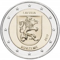 Купить Латвия 2 евро 2017 "Исторические области Латвии - Курземе"