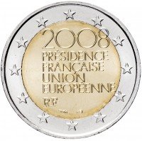 Купить Франция 2 евро 2008 "Председательство Франции в Европейском Союзе"