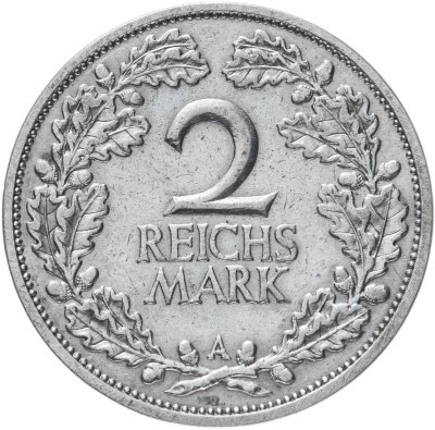 купить Германия, Веймарская Республика 2 рейхсмарки 1925 A - Берлин
