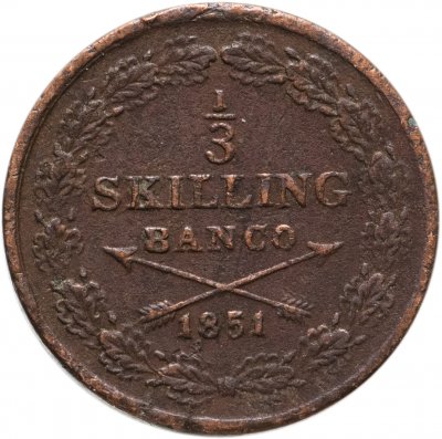 купить Швеция 1/3 cкиллинга банко 1851
