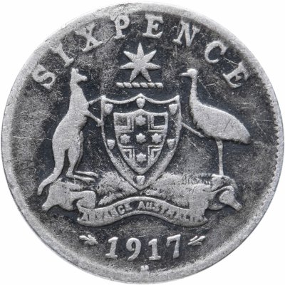купить Австралия 6 пенсов (pence) 1917