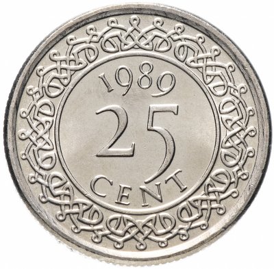 купить Суринам 25 центов (cents) 1989