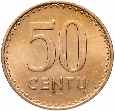 купить Литва 50 центов (centu) 1991