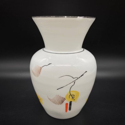 купить Ваза "Берёза", молочное стекло, роспись, СССР, 1960-1980 гг.