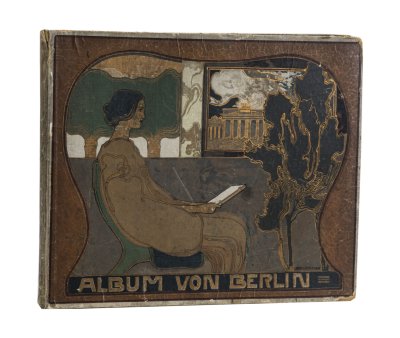 купить Альбом с репродукциями фотографий "Album von Berlin. Charlottenburg und Potsdam" с обложкой в стиле модерн (югендстиль), бумага, печать, Издательство «Глобус», Германия, 1905 г.