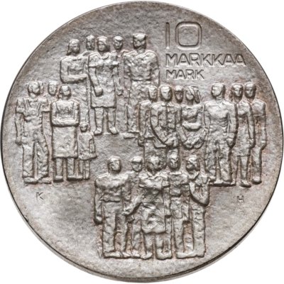 купить Финляндия 10 марок (markkaa) 1977 KH 60 лет независимости
