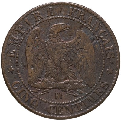 купить Франция 5 сантимов (centimes) 1855 D