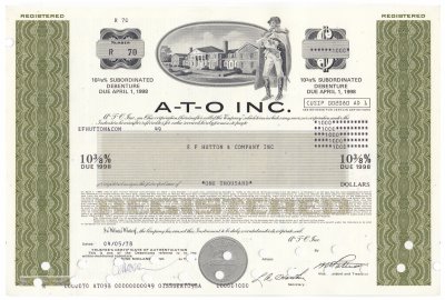 купить Акция США A-T-O INC. 1978 г.