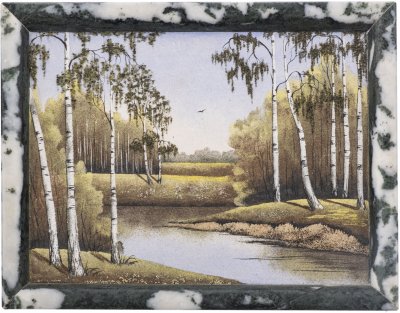 купить Картина-панно на камне "Пейзаж", поделочный камень, СССР, 1980-1990 гг.