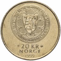 Купить Норвегия 20 крон (kroner) 1999 "700 лет Крепости Акерсхус"
