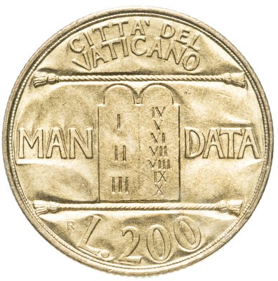 купить Ватикан 200 лир (lire) 1993