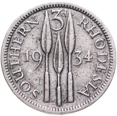 купить Южная Родезия 3 пенса (pence) 1934