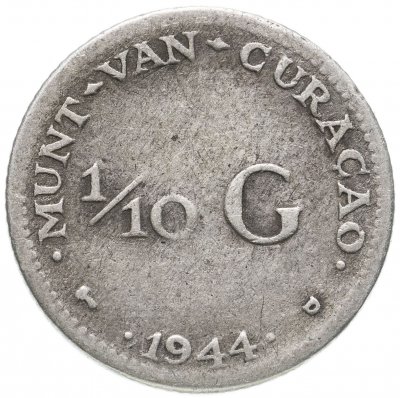 купить Кюрасао 1/10 гульдена (gulden) 1944