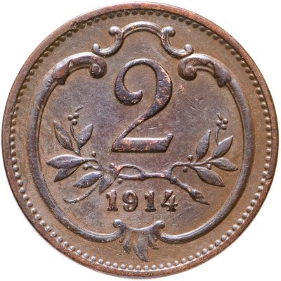 купить Австрия 2 геллера (heller) 1914