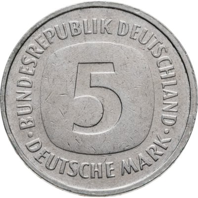 купить Германия 5 марок 1984 отметка монетного двора "F" - Штутгарт
