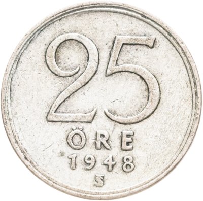 купить Швеция 25 эре (ore) 1948