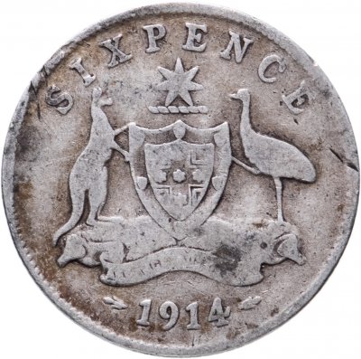 купить Австралия 6 пенсов (pence) 1914