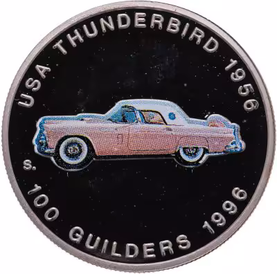 купить Суринам 100 гульденов 1996 "Форд - Thunderbird 1956"