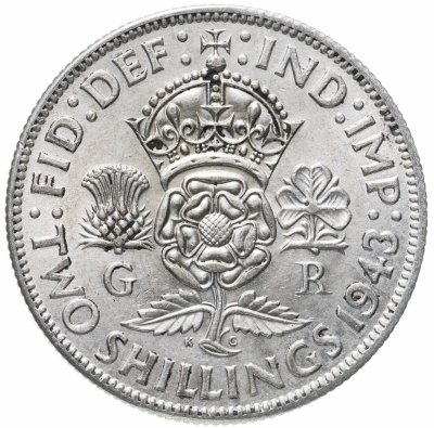 купить Великобритания 2 шиллинга (флорин, shillings) 1943