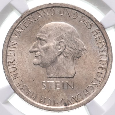 купить Германия 3 рейхсмарки (reichsmark) 1931 "100 лет со дня смерти Генриха фом Штейна", в слабе NGC MS63