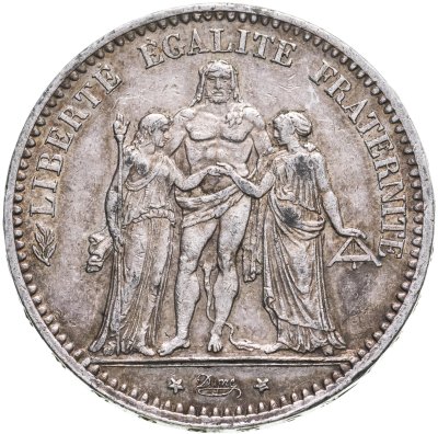 купить Франция 5 франков (francs) 1874, знак монетного двора: "A" - Париж