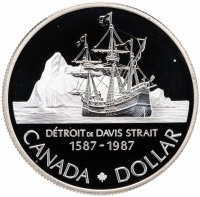 купить Канада 1 доллар (dollar) 1987 "400 лет открытию пролива Дейвиса"