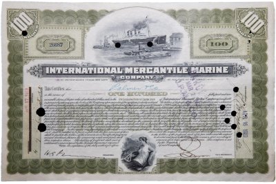 купить Акция США INTERNATIONAL MERCANTILE MARINE ( ТИТАНИК) 1919-1920 гг.