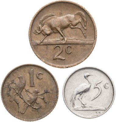 купить ЮАР набор юбилейных монет 1968 (3 шт), Окончание президентства Чарльза Сварта